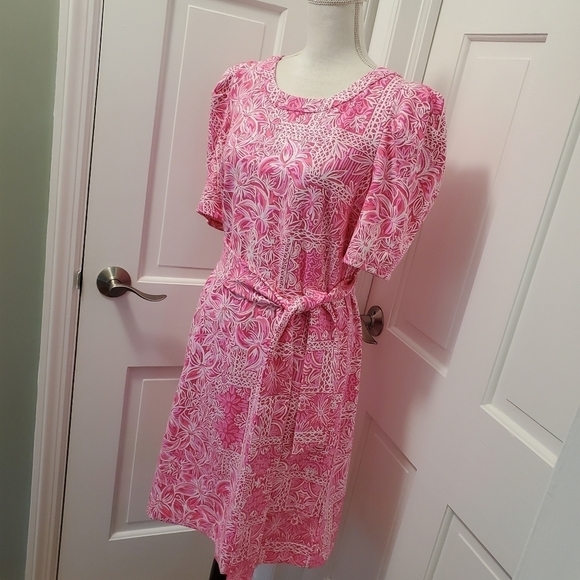 NWT Lilly Pulitzer Harriet "Pinata Pink New Blooms" Pattern Large Ret. $158 - Picture 3 of 13